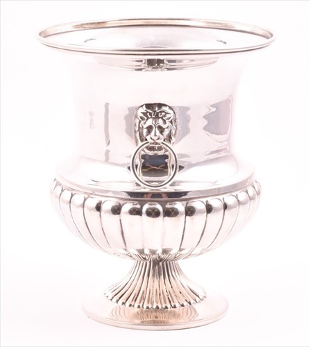 Lot 433 - A Continental silver pedestal vase of urn form...