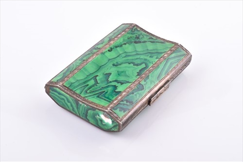 malachite cigarette box Beautiful table case - 800 silver and - Italy Marlene Dietrich's vintage cigarette case