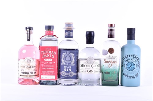 Lot 279 - Six bottles of assorted Gin comprising: Gin...