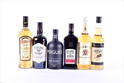 Lot 272 - Six bottles of assorted Irish whiskey...