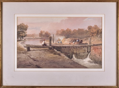 Lot 116 - Samuel Prout (1783-1852) British â€˜Lock Gates,...
