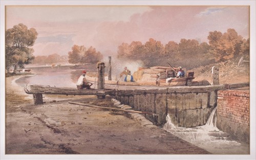Lot 116 - Samuel Prout (1783-1852) British â€˜Lock Gates,...