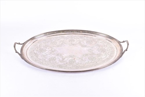 Lot 457 - A large late Victorian oval silver...