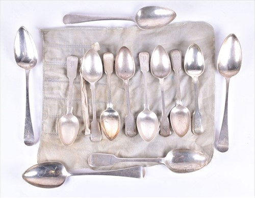 Lot 446 - A group of George III and Victorian silver...