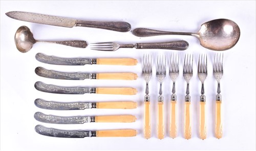 Lot 445 - A set of late Victorian silver flatware with...