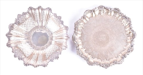 Lot 444 - An Edwardian silver salver London 1902,...