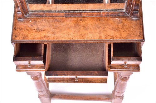 Lot 6 - A 19th century walnut dressing table mirror...