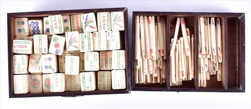 Lot 140 - An early 20th century travelling mahjong set...