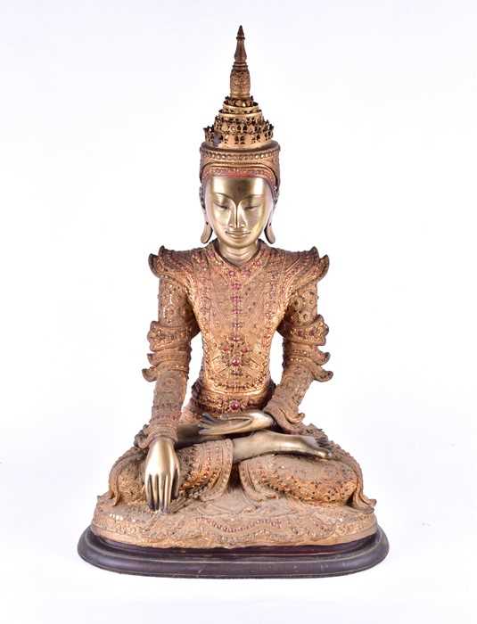 Lot 148 - A large 19th century Burmese gilt bronze...