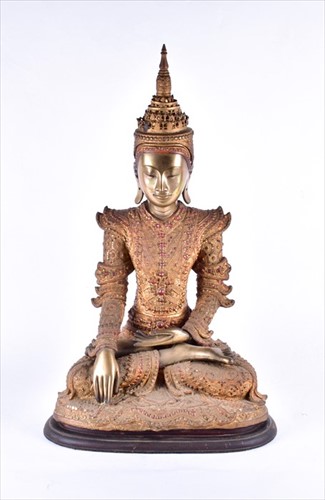 Lot 148 - A large 19th century Burmese gilt bronze...