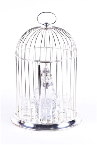 Lot 484 - A novelty silver plated cockatoo decanter set...