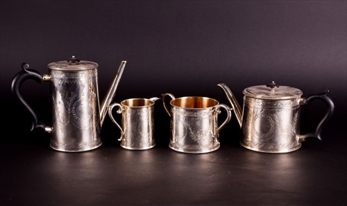 Lot 500 - A Georgian style silver plated tea and coffee...