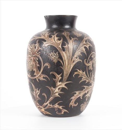 Lot 211 - A Martin Brothers stoneware vase of ovoid...