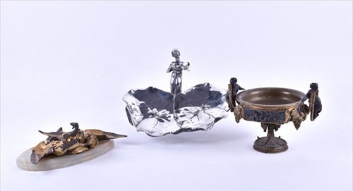 Lot 322 - A WMF Art Nouveau silver-plated visiting card...