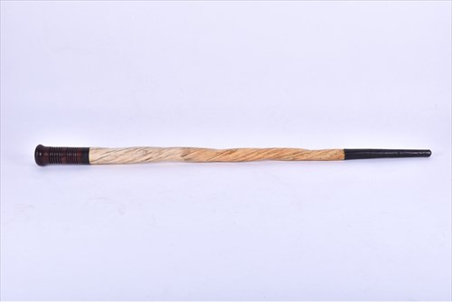 Lot 340 - A 19th century Narwhal walking cane with...