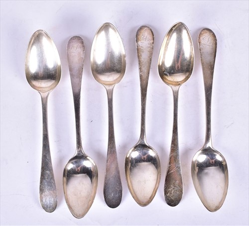 Lot 478 - A set of six George III Scottish silver...