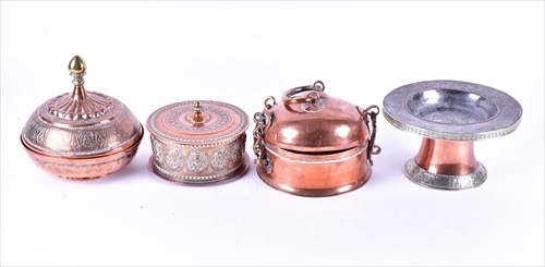Lot 156 - A group of Indian copper and mounted metal...