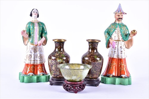 Lot 154 - A pair of early 20th century porcelain figures...