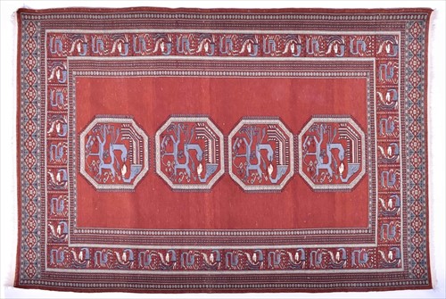 Lot 36 - An Eastern wool rug, probably Caucasian, the...