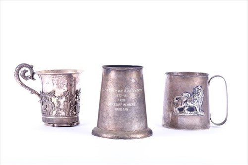 Lot 480 - Two Continental silver tankards from Ethiopia...