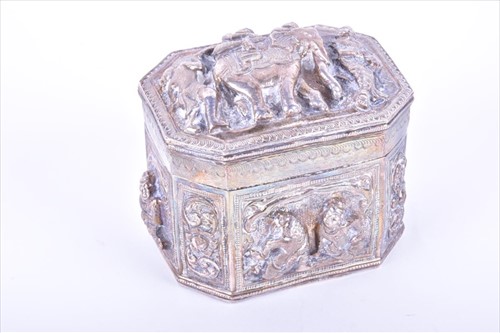 Lot 162 - Four Eastern white metal covered boxes each...