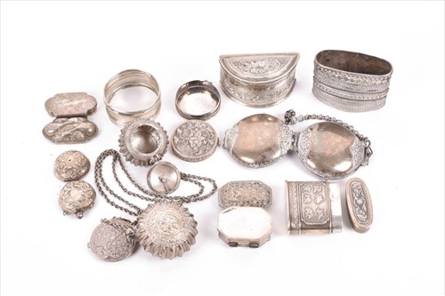 Lot 481 - A small group of white metal boxes including...