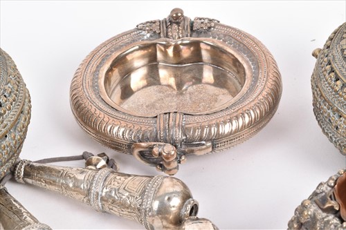 Lot 174 - An unusual group of white metal items...