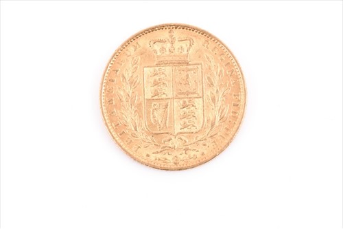 Lot 377 - A Queen Victoria Young Head sovereign with...