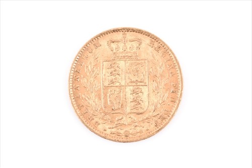 Lot 390 - A Queen Victoria Young Head sovereign with...
