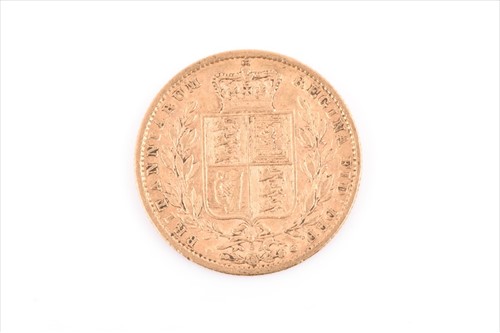 Lot 374 - A Queen Victoria Young Head sovereign with...