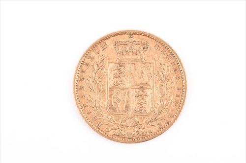 Lot 361 - A Queen Victoria Young Head sovereign with...
