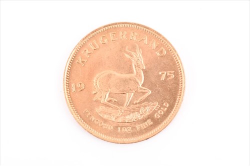 Lot 388 - A South Africa 1975 KrugerrandÂ  1oz fine gold.