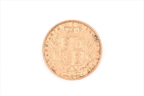 Lot 366 - A Queen Victoria Young Head sovereign with...