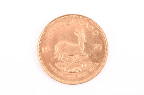 Lot 383 - A South Africa 1975 KrugerrandÂ  1oz fine gold.