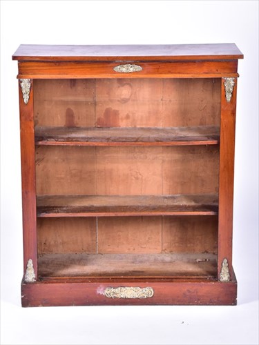 Lot 32 - A set of mahogany book shelves with brass...