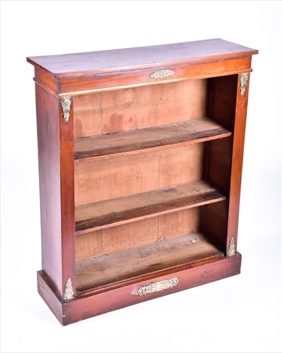 Lot 32 - A set of mahogany book shelves with brass...