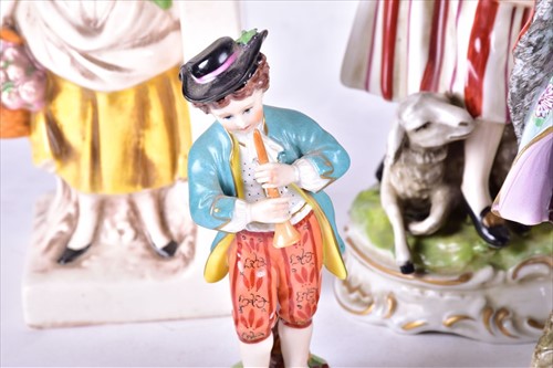 Lot 199 - A pair of small Dresden porcelain figures...