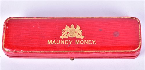 Lot 391 - A George V 1929 Maundy Money four-coin set rev...