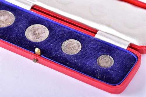 Lot 391 - A George V 1929 Maundy Money four-coin set rev...