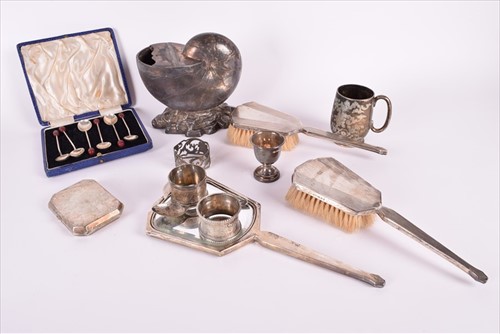 Lot 479 - A Victorian shell shaped spoon warmer along...