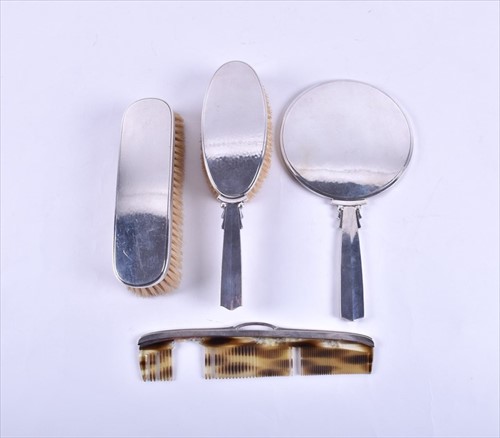 Lot 480 - A George Jensen silver Art Deco style dressing...