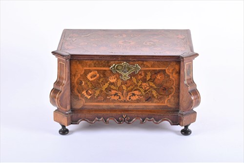 Lot 327 - An 18th century Dutch inlaid marquetry casket...