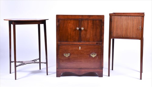 Lot 15 - A George III mahogany commode with twin...