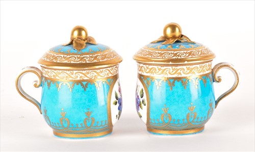 Lot 230 - A pair of 18th century Sevres style porcelain...