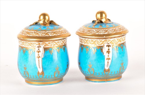 Lot 230 - A pair of 18th century Sevres style porcelain...