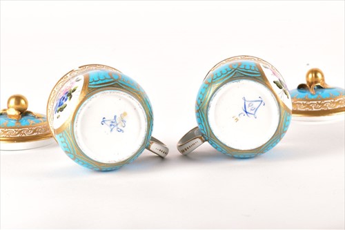 Lot 230 - A pair of 18th century Sevres style porcelain...
