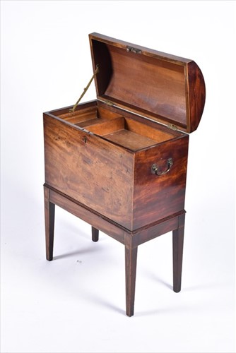 Lot 151 - A George III flame mahogany cellarette with...