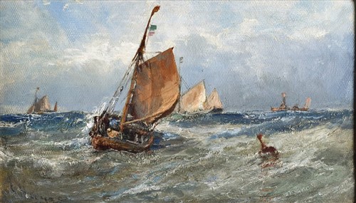 Lot 111 - Edwin Hayes R.I (1820-1904) British 'Fishing...