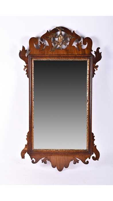 Lot 67 - A late Georgian mahogany fret mirror designed...