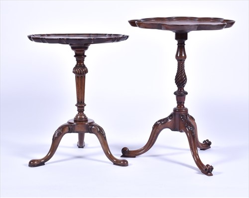 Lot 57 - A Victorian carved mahogany tripod side table...